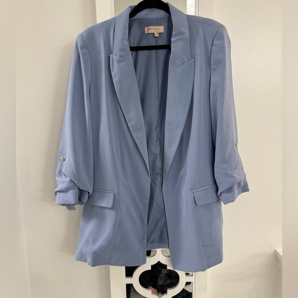 Philosophy Womem Light Blue Jacket size XL blazer no button - Picture 2 of 6